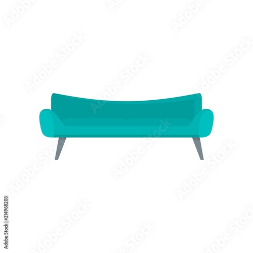 Modern sofa icon. Flat illustration of modern sofa vector icon for web isolated on white