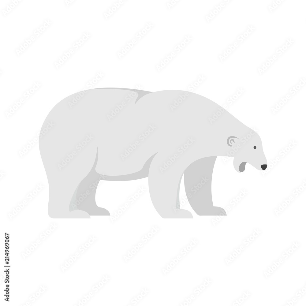 Obraz premium Sleepy polar bear icon. Flat illustration of sleepy polar bear vector icon for web isolated on white