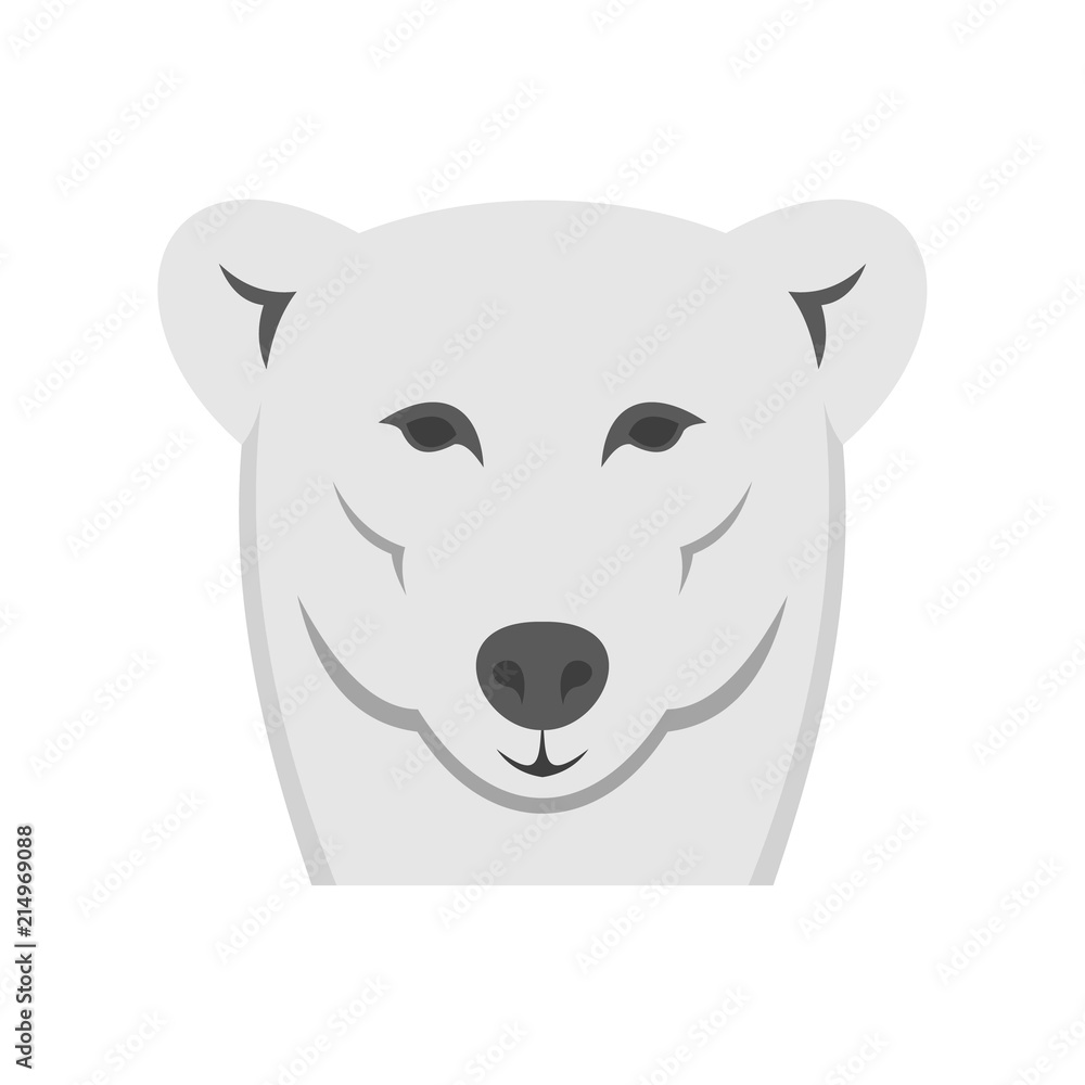 Female polar bear icon. Flat illustration of female polar bear vector icon for web isolated on white Female polar bear icon. Flat illustration of female polar bear vector icon for web isolated on white