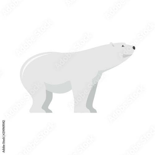 Watching of polar bear icon. Flat illustration of watching of polar bear vector icon for web isolated on white