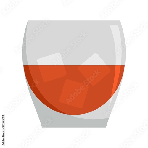 Glass of rum icon. Flat illustration of glass of rum vector icon for web isolated on white