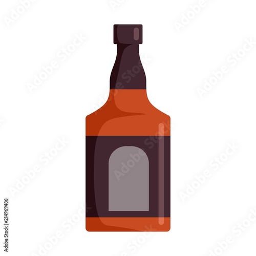Bottle of rum icon. Flat illustration of bottle of rum vector icon for web isolated on white
