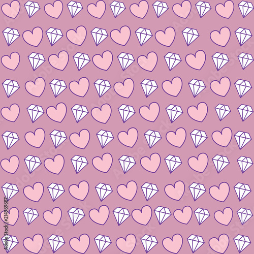 Diamonds and hearts pattern