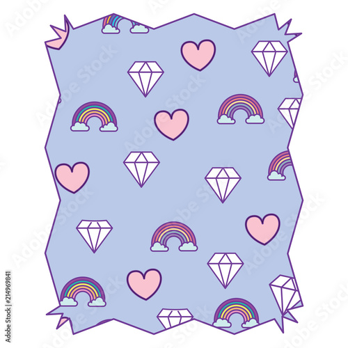 rainbow and diamonds pattern