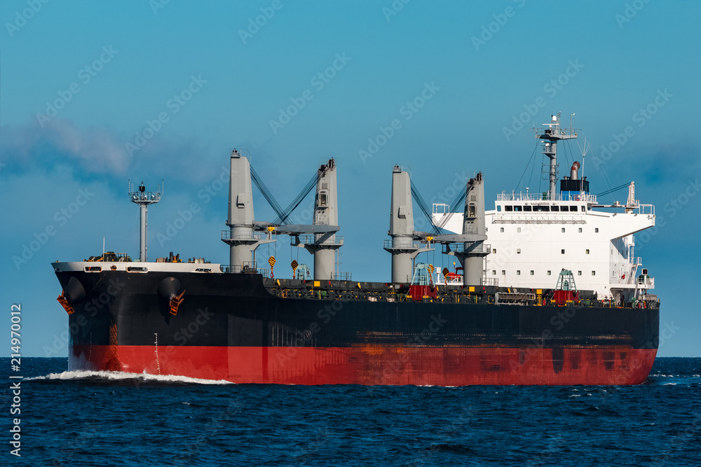 Black cargo ship