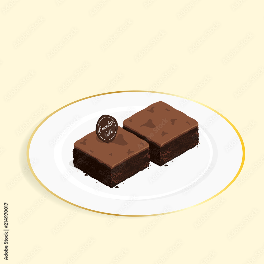 isometric brownie chocolate cake vector isometric brownie chocolate cake vector