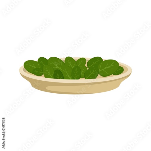 Spinach leaves icon. Flat illustration of spinach leaves vector icon for web isolated on white