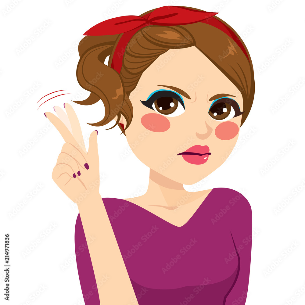 Beautiful young woman making no gesture with finger negative concept Beautiful young woman making no gesture with finger negative concept