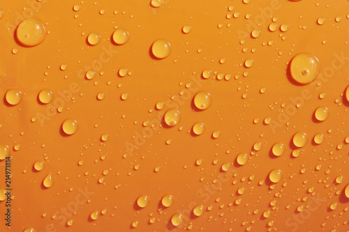 Water drops on orange