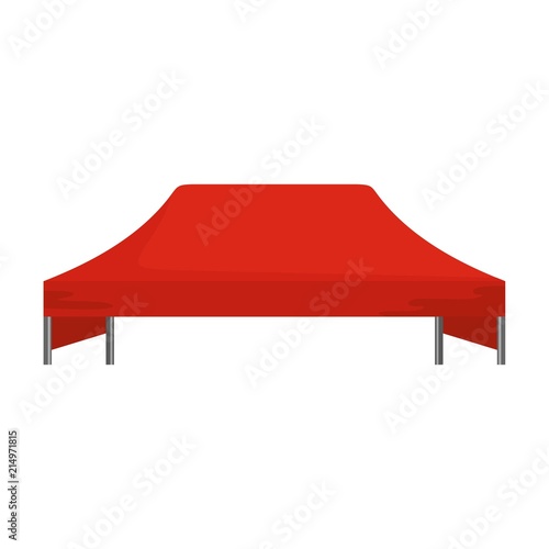 Red tent icon. Flat illustration of red tent vector icon for web isolated on white photo