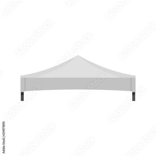 White tent icon. Flat illustration of white tent vector icon for web isolated on white