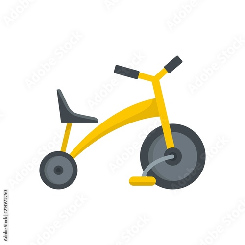 Baby tricycle icon. Flat illustration of baby tricycle vector icon for web isolated on white