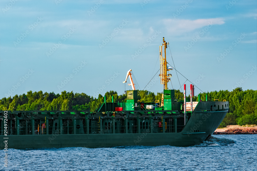 Green cargo ship