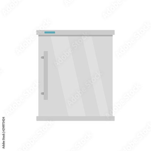 White refrigerator icon. Flat illustration of white refrigerator vector icon for web isolated on white