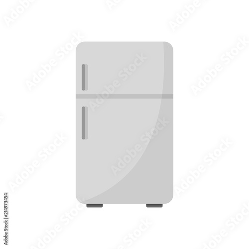 Retro fridge icon. Flat illustration of retro fridge vector icon for web isolated on white