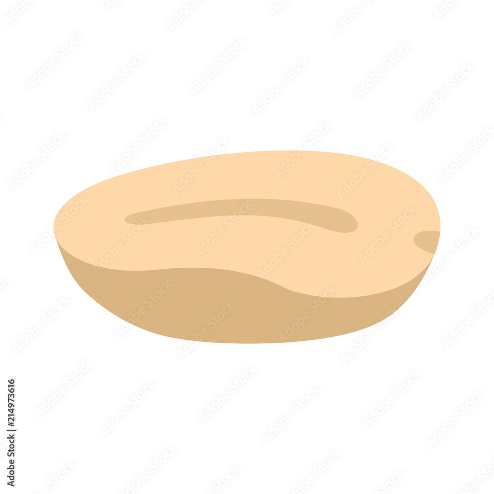 Half peanut icon. Flat illustration of half peanut vector icon for web isolated on white Half peanut icon. Flat illustration of half peanut vector icon for web isolated on white