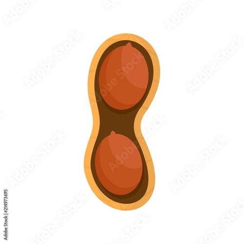 Half of peanut icon. Flat illustration of half of peanut vector icon for web isolated on white