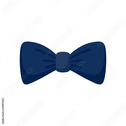 Dark blue bow tie icon. Flat illustration of dark blue bow tie vector icon for web isolated on white
