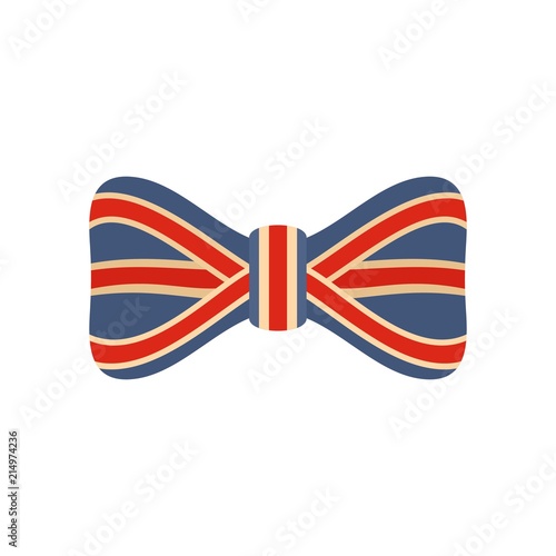 Red blue bow tie icon. Flat illustration of red blue bow tie vector icon for web isolated on white