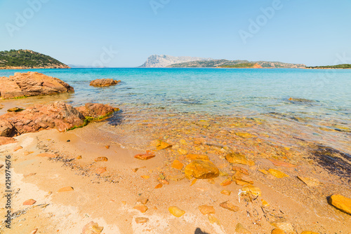 orange rocks and golden sand photo