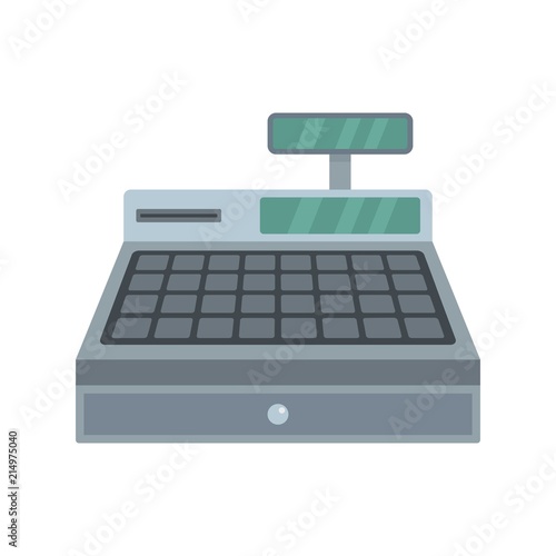 Cash machine icon. Flat illustration of cash machine vector icon for web isolated on white