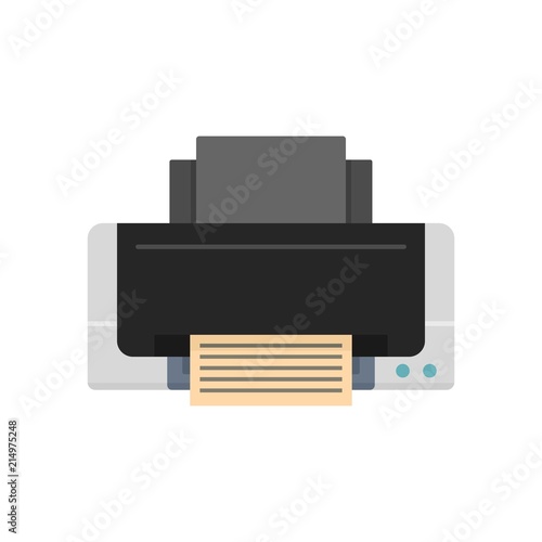 Inkjet printer icon. Flat illustration of inkjet printer vector icon for web isolated on white