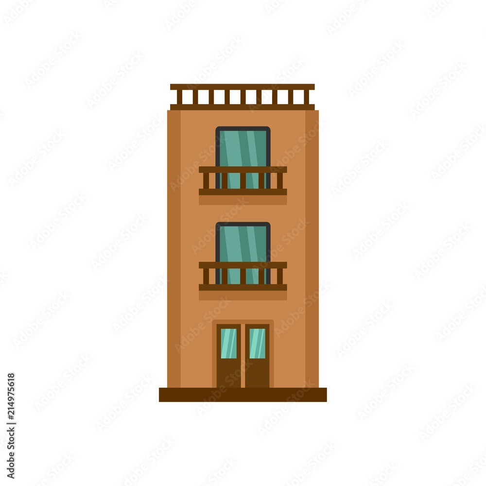 Two floor house icon. Flat illustration of two floor house vector icon for web isolated on white