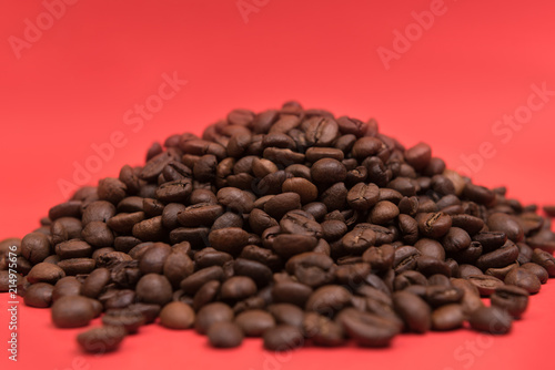   Coffee seeds with colorful backgrounds