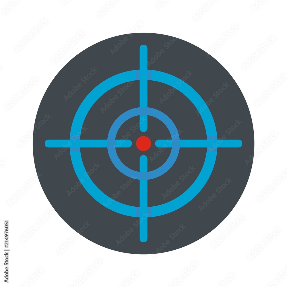 Aim scope target icon. Flat illustration of aim scope target vector icon for web isolated on white Aim scope target icon. Flat illustration of aim scope target vector icon for web isolated on white