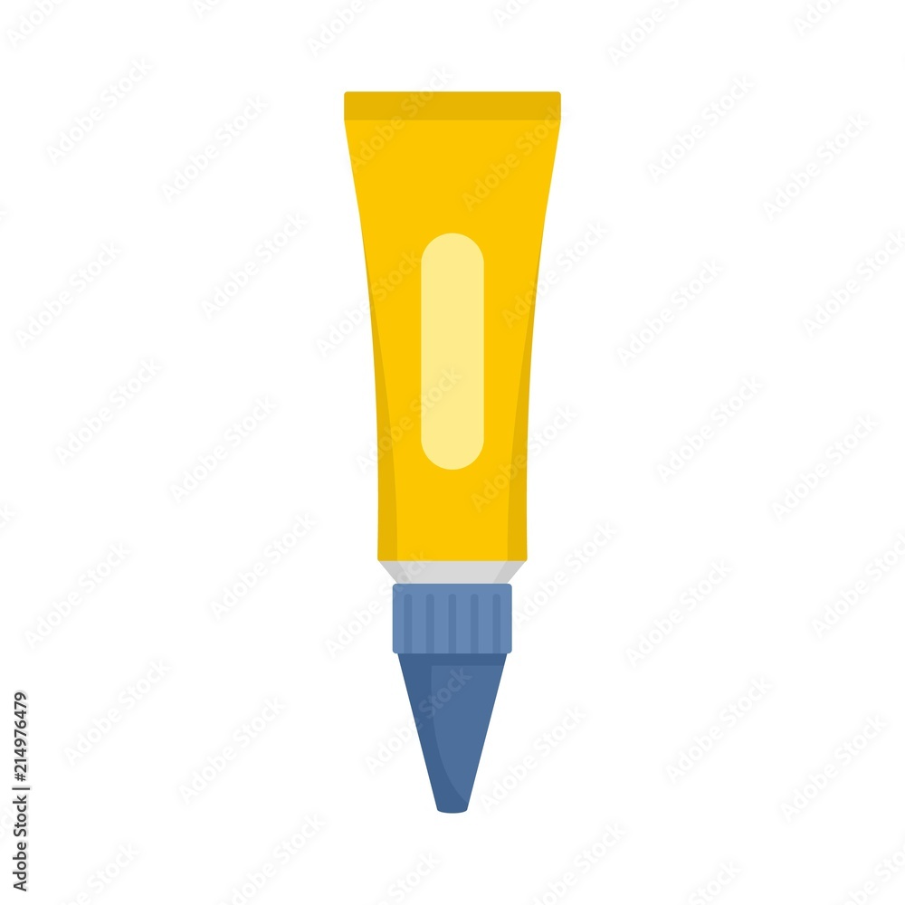Glue tube icon. Flat illustration of glue tube vector icon for web isolated on white Glue tube icon. Flat illustration of glue tube vector icon for web isolated on white
