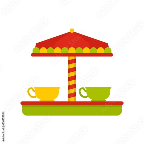 Tea cup carousel icon. Flat illustration of tea cup carousel vector icon for web isolated on white