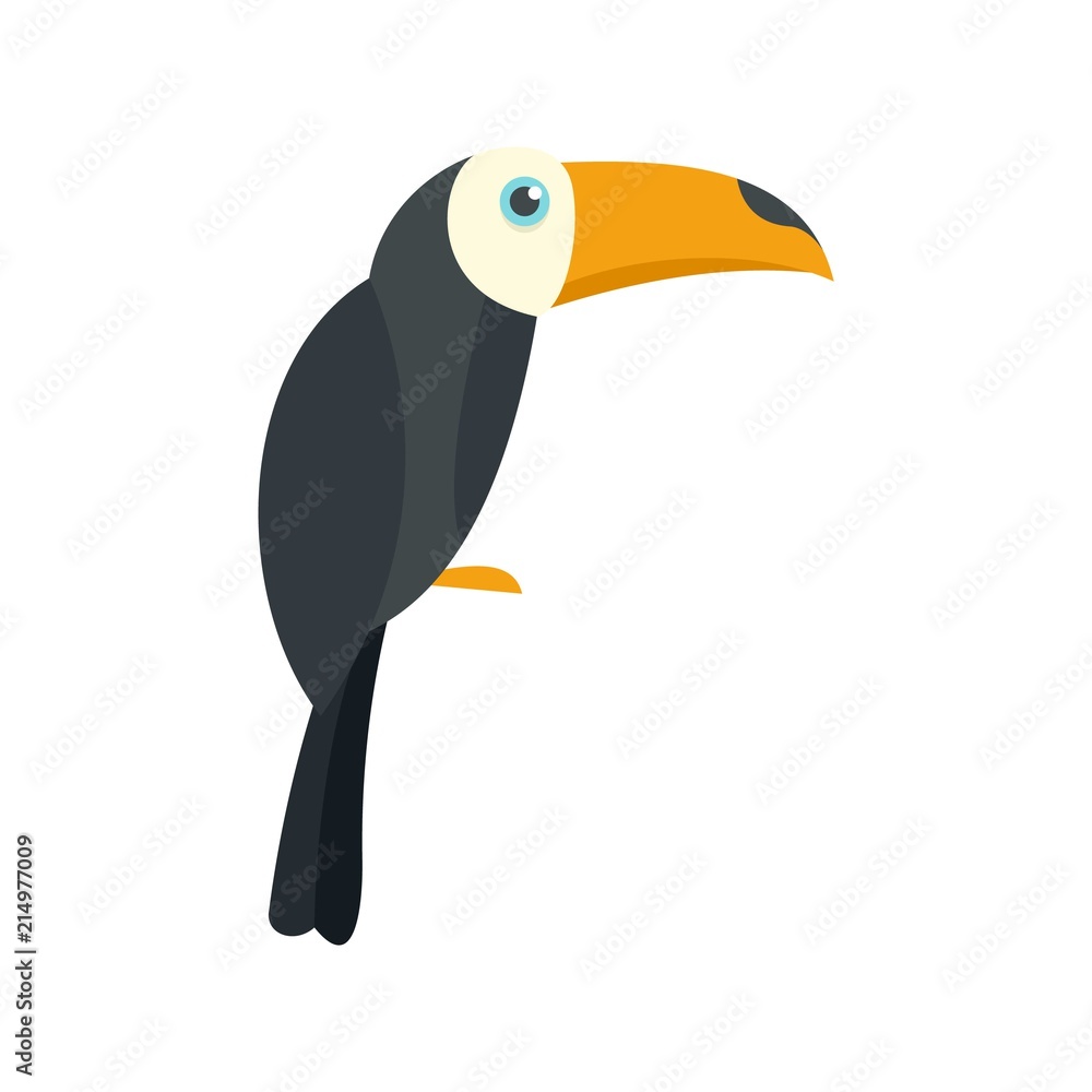 Naklejka premium Brazilian toucan icon. Flat illustration of brazilian toucan vector icon for web isolated on white