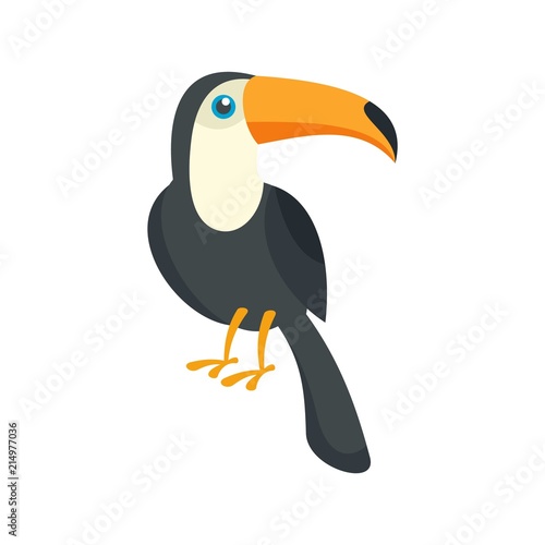 Toucan bird icon. Flat illustration of toucan bird vector icon for web isolated on white