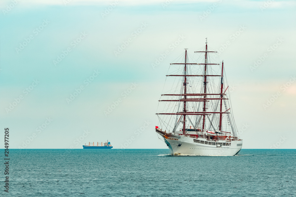 Three mast sailing ship