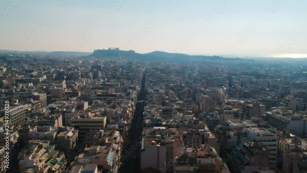 Flying Over Athens City In Greece. Full HD. Flying Over Athens City In Greece. Full HD.