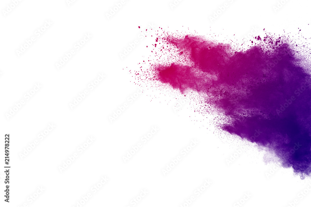 Freeze motion of color powder exploding on white background. Freeze motion of color powder exploding on white background.