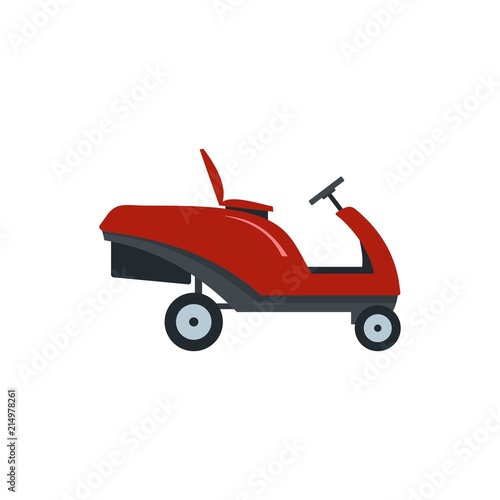 Grass cutter machine icon. Flat illustration of grass cutter machine vector icon for web isolated on white