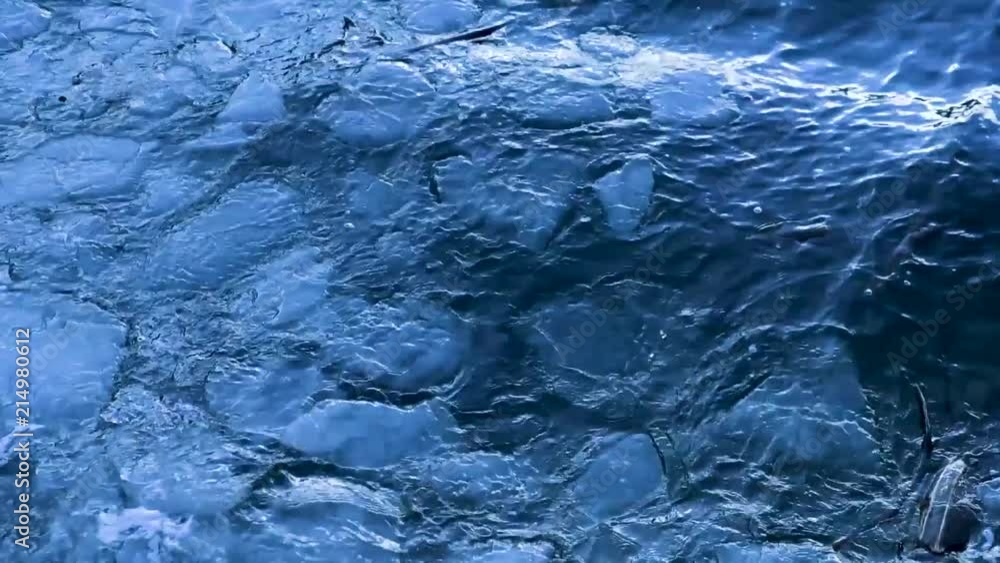 Blocks of Ice Floating in Lake Slow Motion Blocks of Ice Floating in Lake Slow Motion