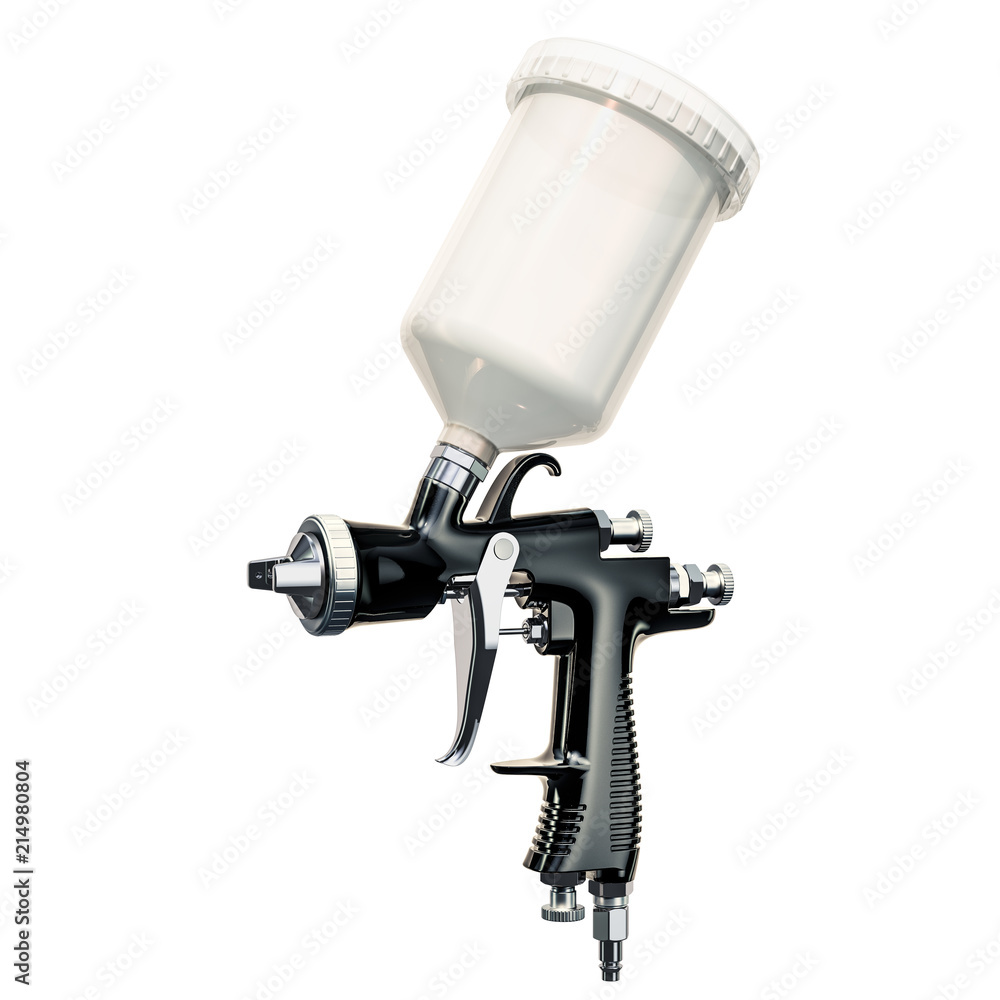 Painting spray gun close-up, 3D rendering Painting spray gun close-up, 3D rendering