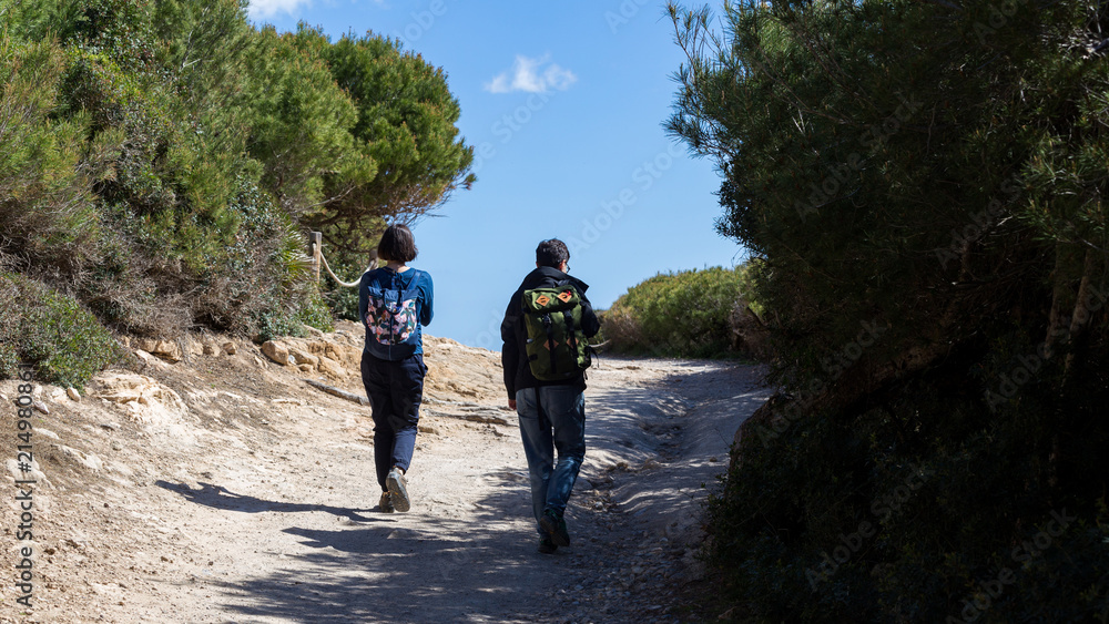 Exploring the beautiful mountain sights on Mallorca island, Spain.