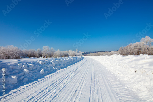 winter landscape with road