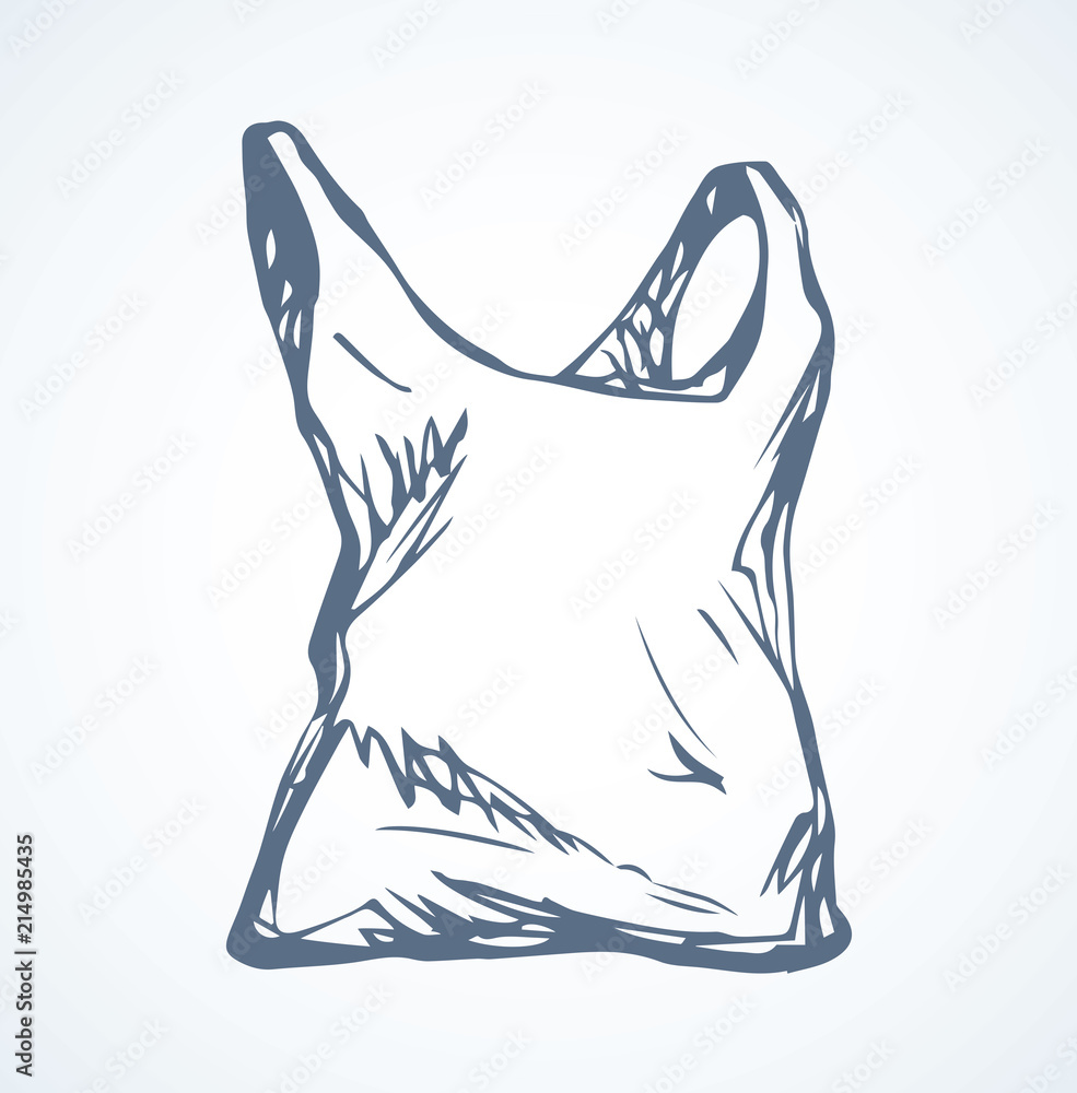 Plastic Bag. Vector Drawing Stock Vector - Illustration of plastic,  isolated: 127599167