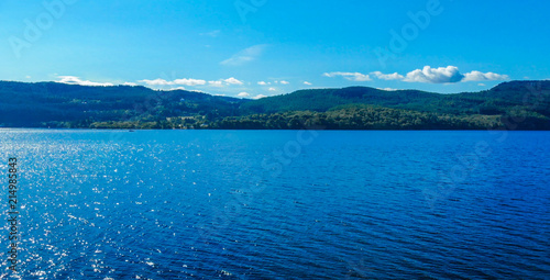 Loch Ness in the Scottish Highlands - the most famous lake in Scotland - aerial view