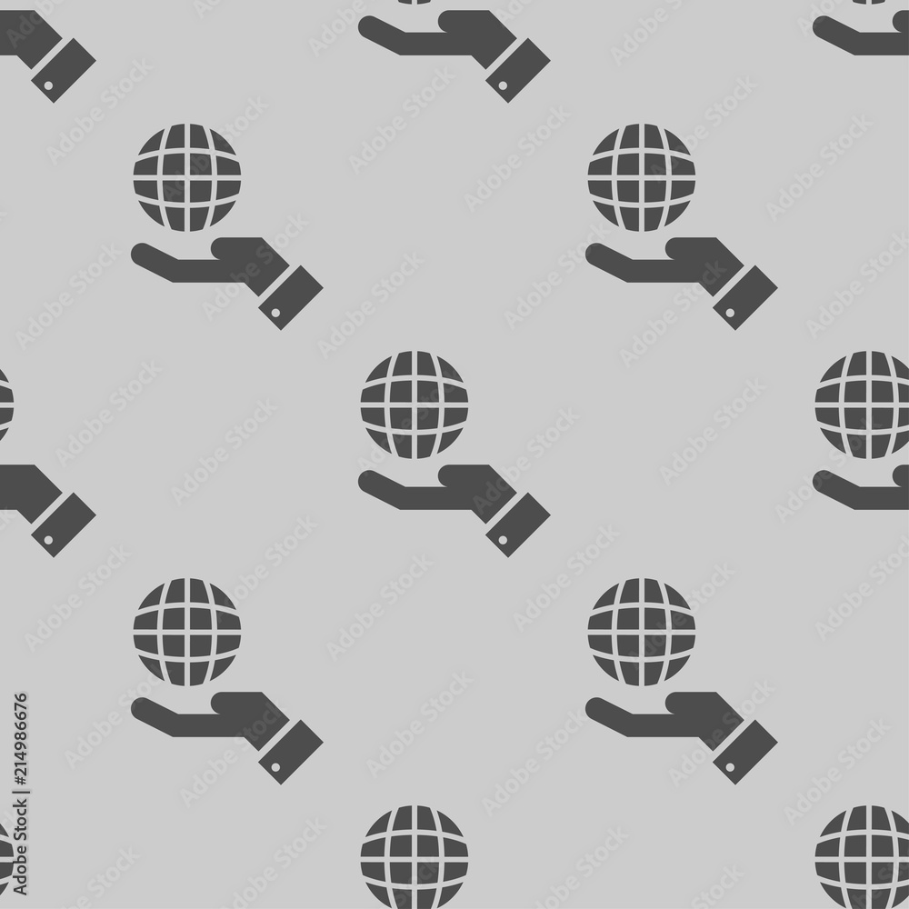 globe in hand icon vector seamless pattern globe in hand icon vector seamless pattern