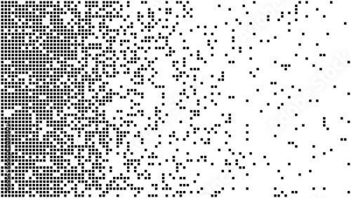 Abstract pixel gradient background. Falling pixels. Broken texture. Abstract vertical gradient halftone. Vector illustration. photo
