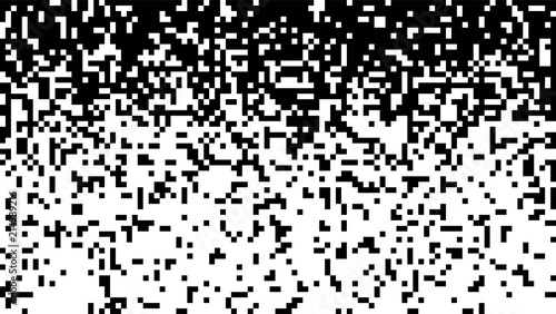 Abstract pixel gradient background. Falling pixels. Broken texture. Abstract vertical gradient halftone. Vector illustration.