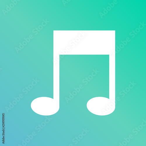 icono color azul y verde nota de musica 