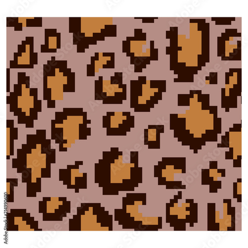Fashionable animal leopard pixel seamless pattern print