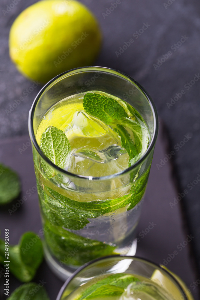 Mojito refreshing cocktail,  alcohol drink 