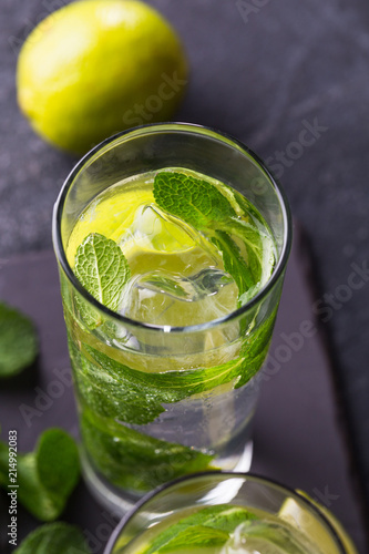 Mojito refreshing cocktail, alcohol drink 